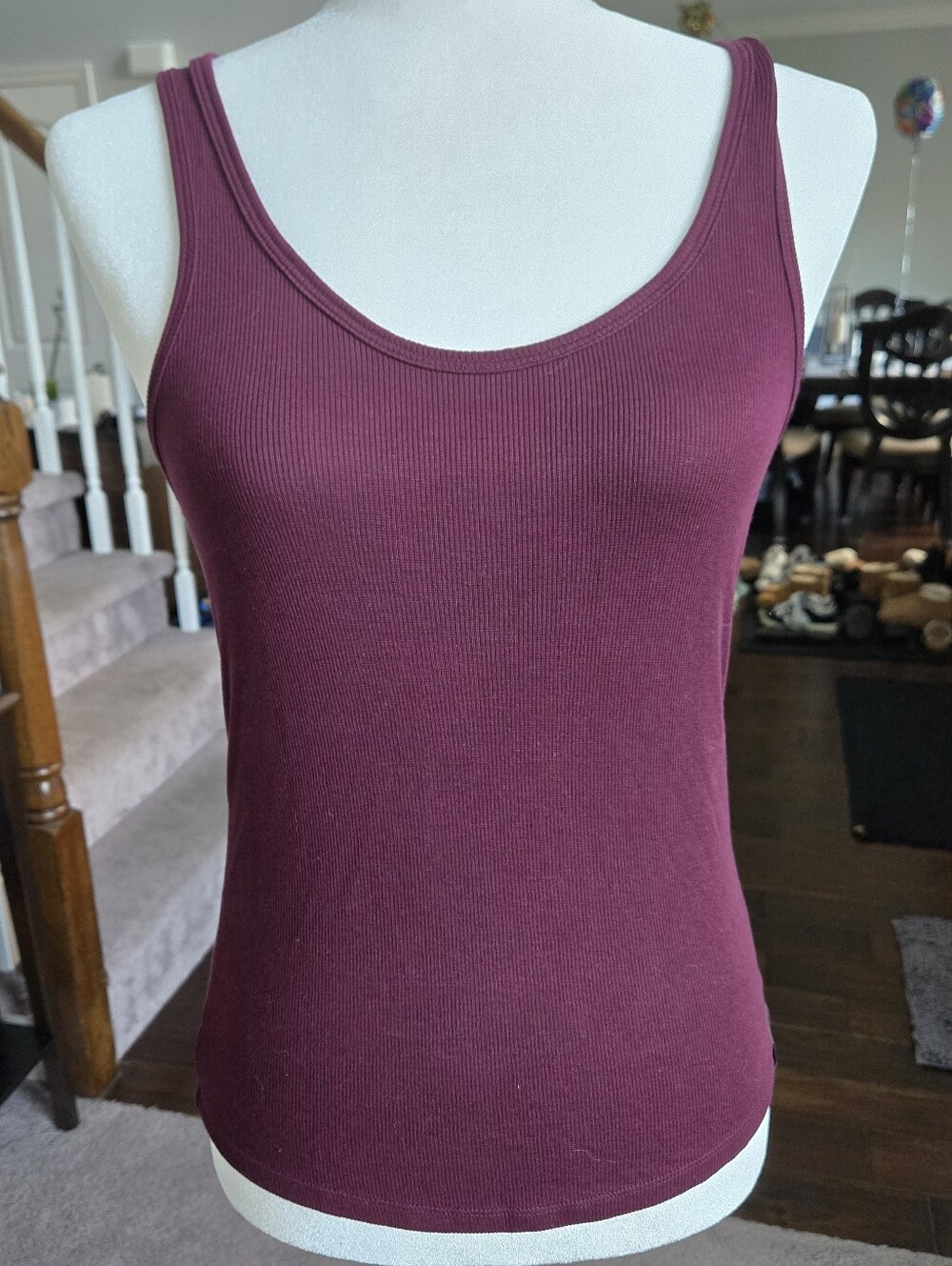 PINKRelaxed Rib Boyfriend Tank Top - Medium - Wild Rose
